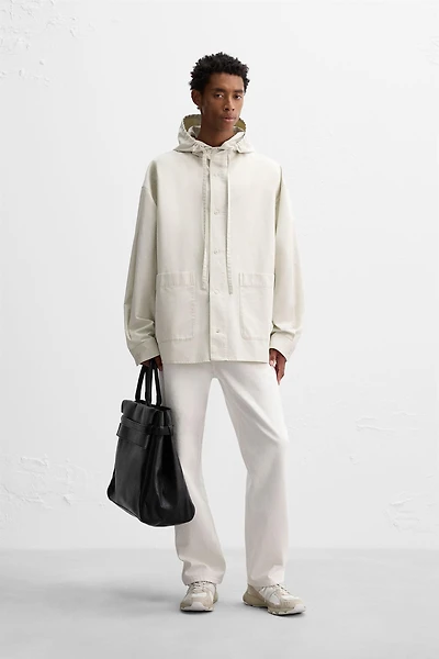 OVERSIZED FIT HOODED OVERSHIRT