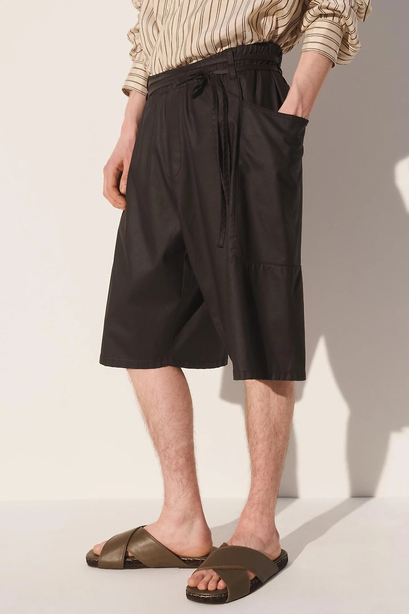BERMUDA RELAXED FIT LYOCELL EFFET CIRÉ