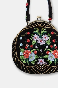 BEADED VELVET HANDBAG