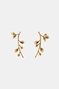METALLIC FLORAL EARRINGS