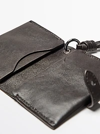 Porte-cartes charm en cuir nappa