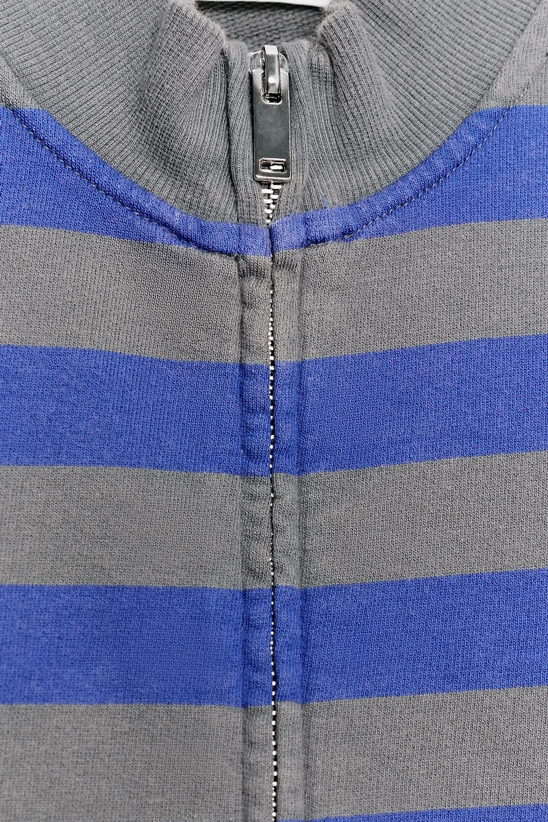 STRIPED ZIP SWEATSHIRT