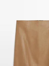 Nappa leather mini skirt