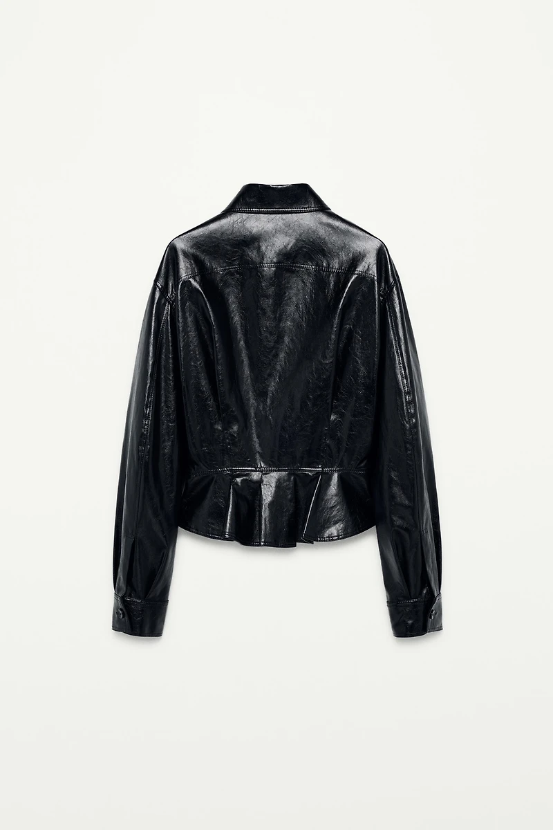 PEPLUM FAUX LEATHER JACKET - THE ITEM ZARA WOMAN