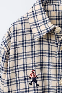 PLAID EMBROIDERED SHIRT