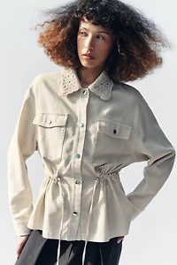 VESTE SAFARI COL EN CROCHET