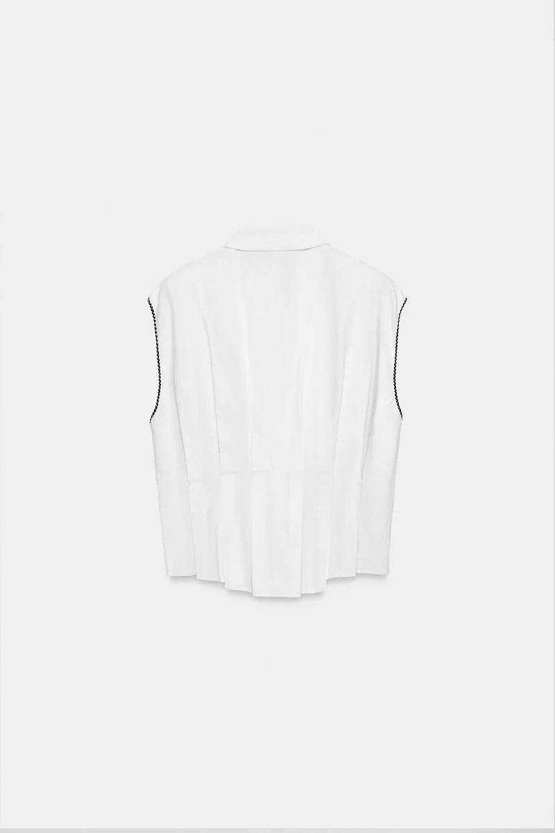 LINEN DARTED TOP