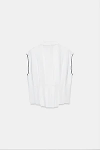 LINEN DARTED TOP