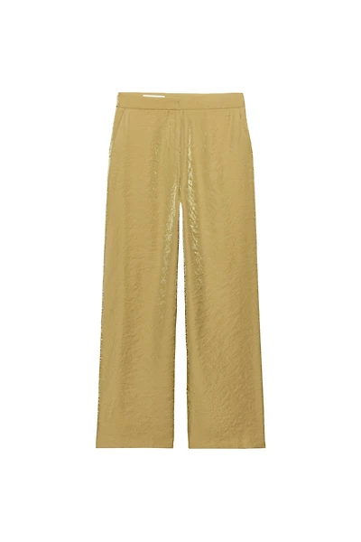 WRINKLE-LOOK STRAIGHT PANTS