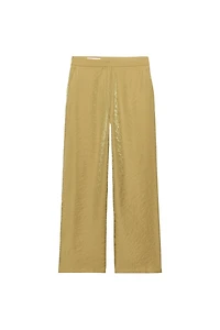 WRINKLE-LOOK STRAIGHT PANTS