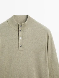 Pull en maille à col camionneur boutonné