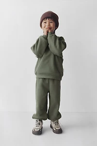 BASIC LABEL JOGGING SWEATSHIRT AND PANTS SET