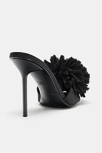 MAXI POMPOM SLINGBACK SANDALS