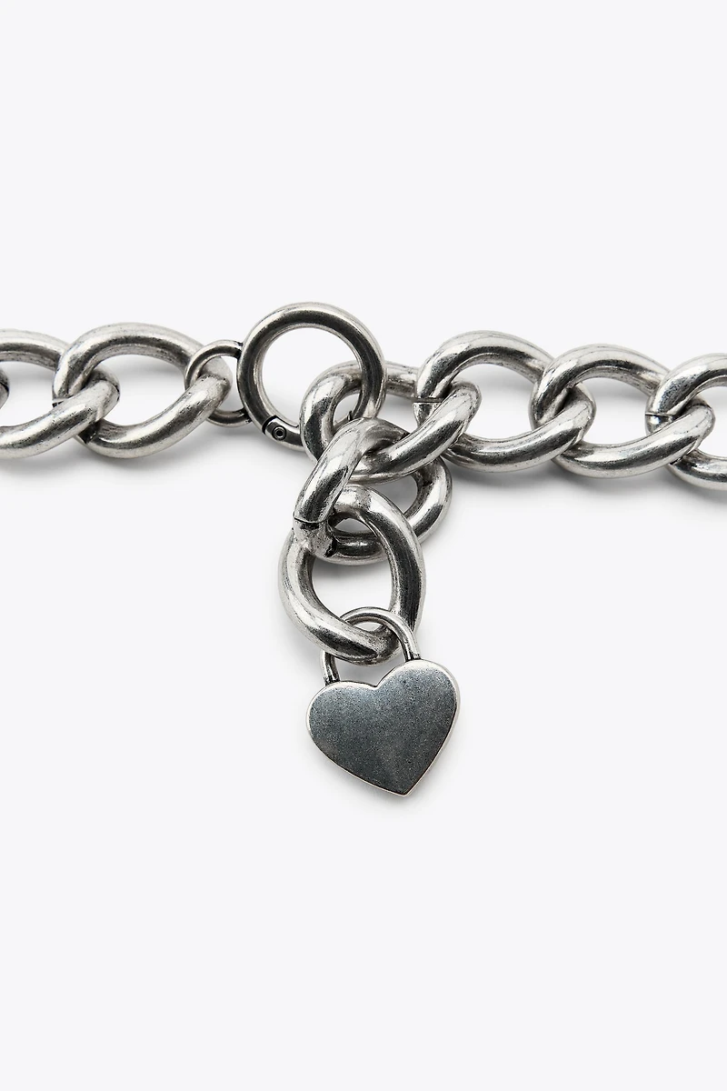 CEINTURE EN CUIR COMBINÉE CHAÎNES