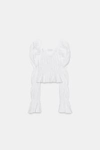 PUFF SLEEVE RUCHED TOP