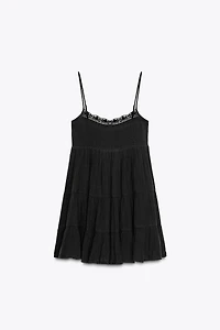 LACE CHIFFON SHORT DRESS