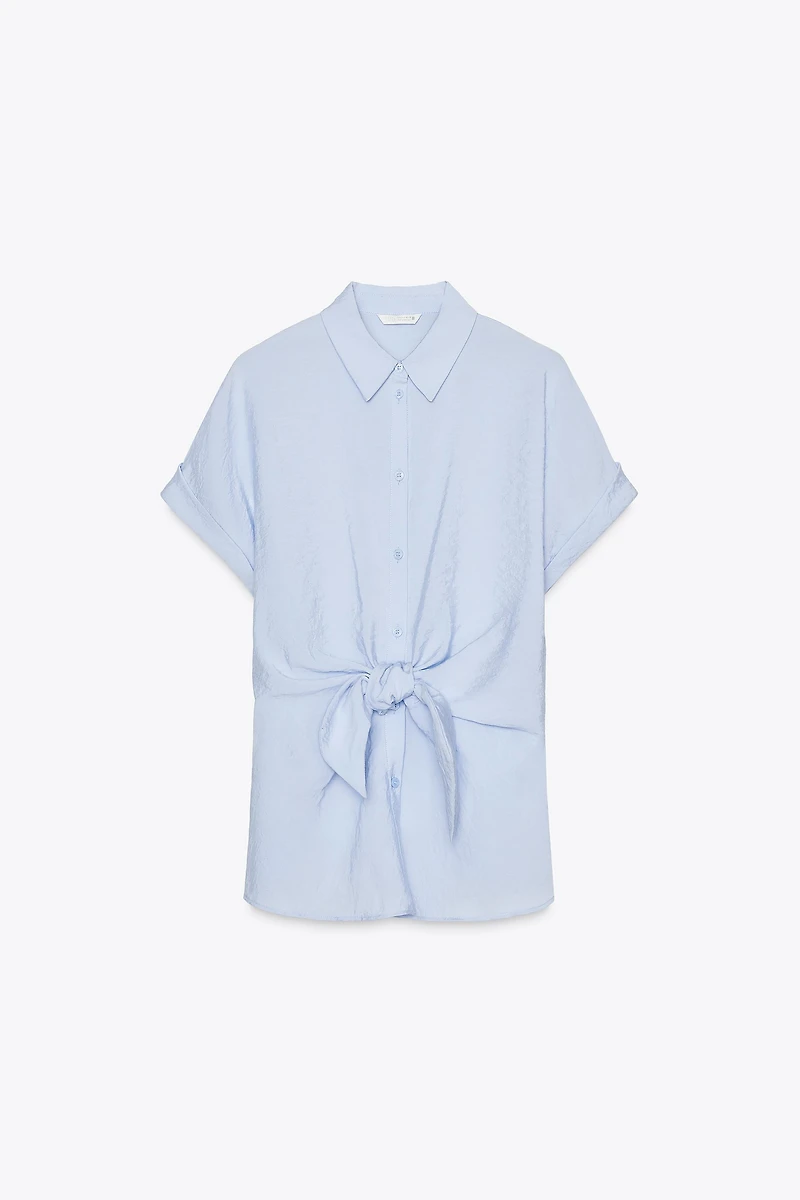 KNOTTED SHORT SLEEVE SHIRT