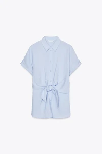 KNOTTED SHORT SLEEVE SHIRT
