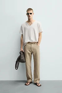 IRREGULAR HENLEY T-SHIRT