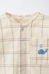 EMBROIDERED PLAID SHIRT