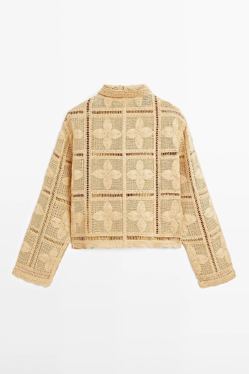 Cutwork crochet cardigan
