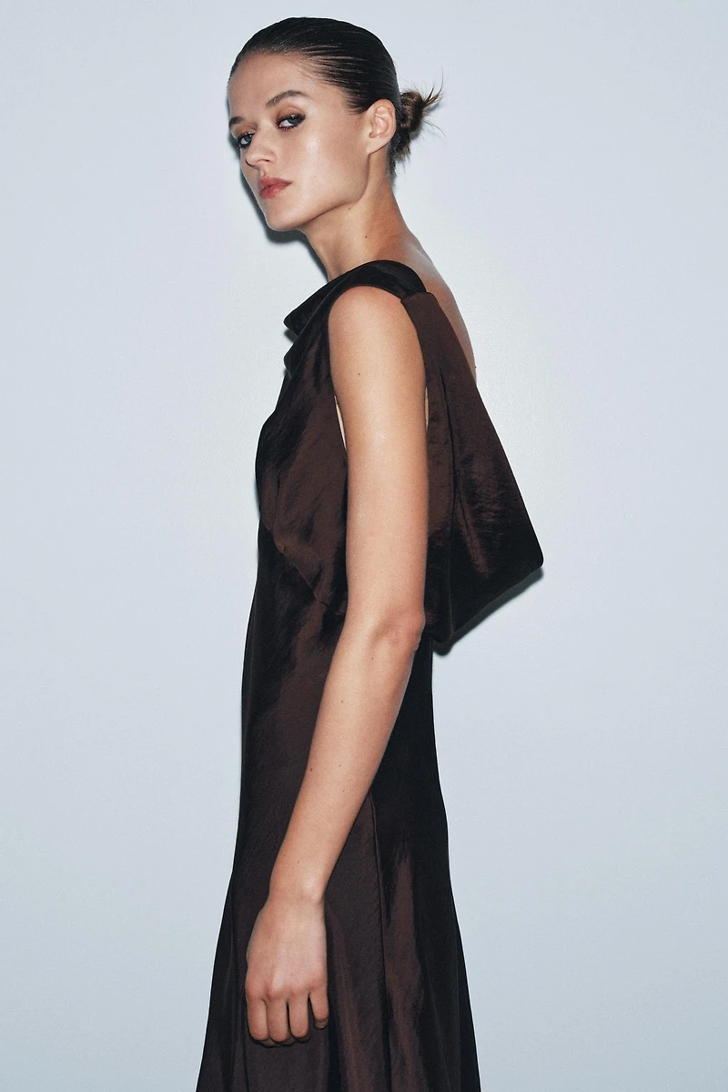 ZW COLLECTION SATIN EFFECT MIDI DRESS