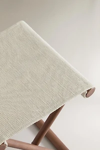 FOLDING ASH WOOD AND COTTON STOOL