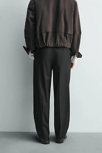 PLEATED STRAIGHT FIT PANTS