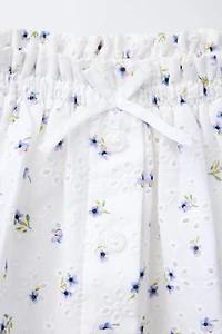 JUPE-SHORT BRODERIES FLEURS