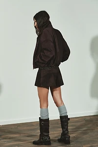 PLEATED BUTTON SHORTS