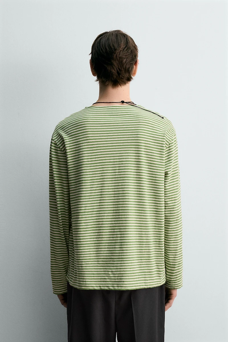 STRIPED JACQUARD T-SHIRT