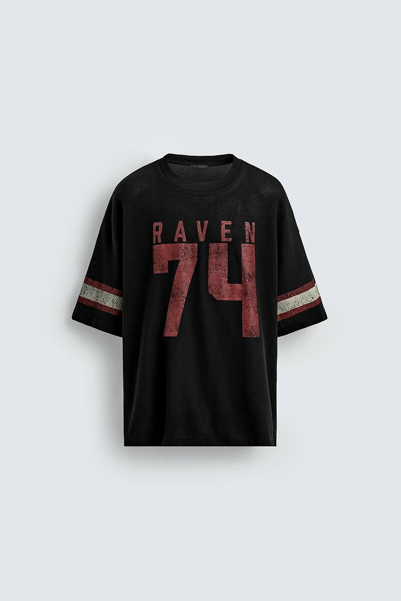 VARSITY OPEN WEAVE T-SHIRT