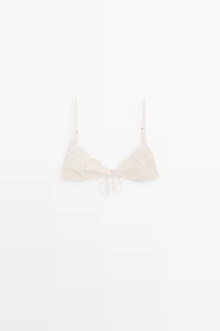 Embroidered bralette with bow detail