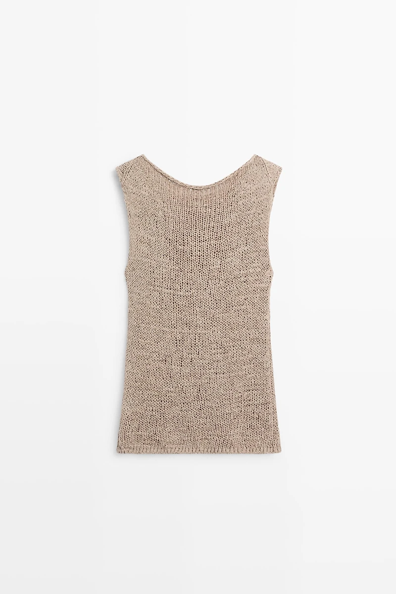 Knit cotton blend top