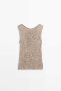 Knit cotton blend top