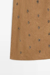 Midi pareo skirt with appliqués