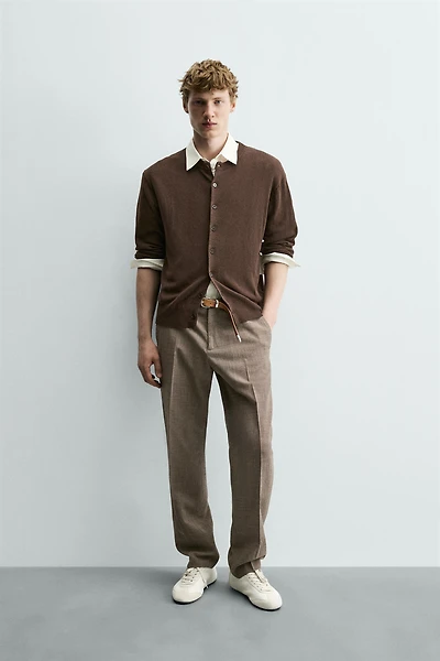 LINEN - COTTON BLEND CARDIGAN
