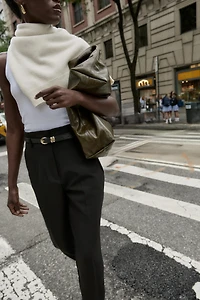 HIGH-WAISTED BELTED PANTS