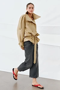ZW COLLECTION MID-RISE STRIPED CULOTTE JEANS