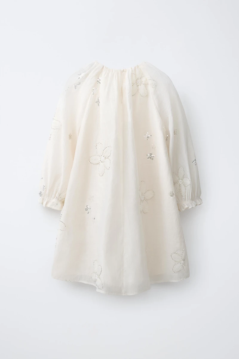 JEWELED FLORAL ROMANTIC DRESS
