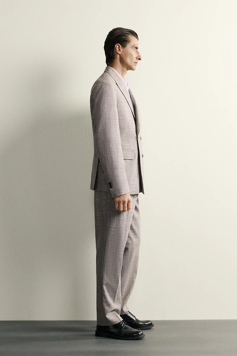 WOOL-BLEND PLAID REGULAR FIT SUIT BLAZER