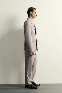 WOOL-BLEND PLAID REGULAR FIT SUIT BLAZER