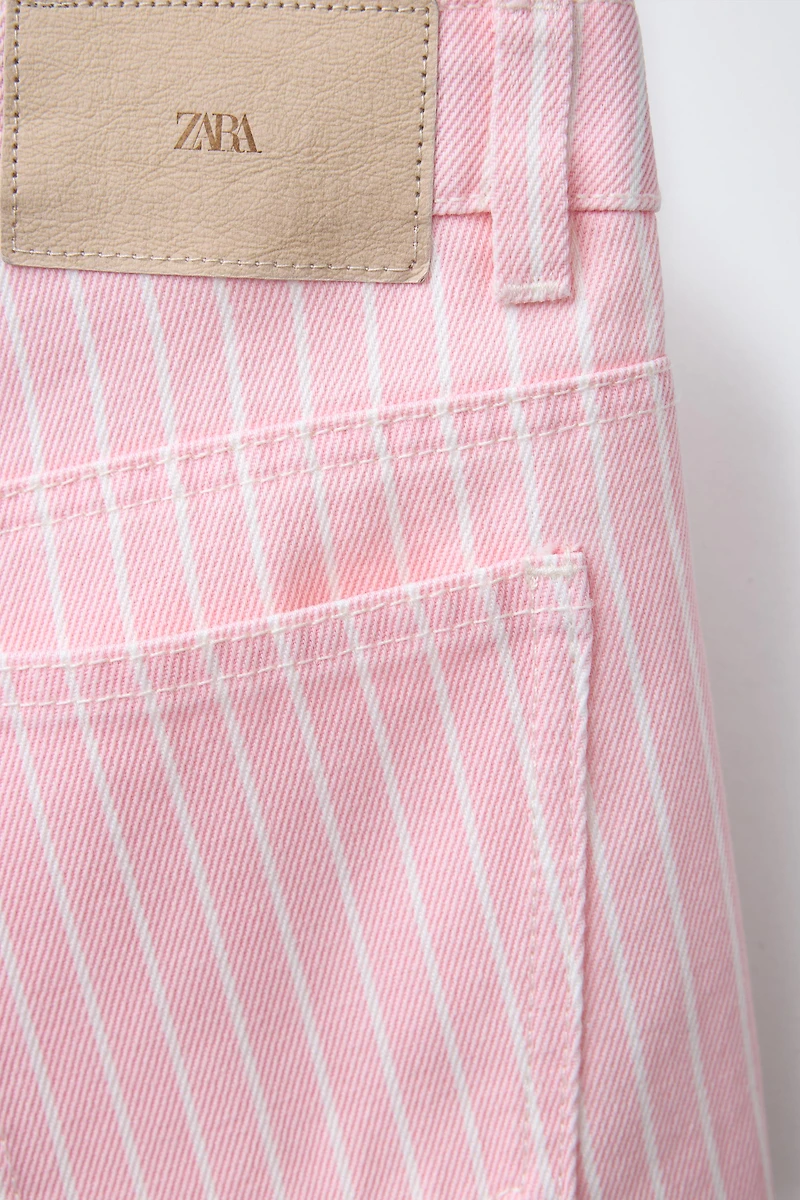 STRIPED DENIM SHORTS
