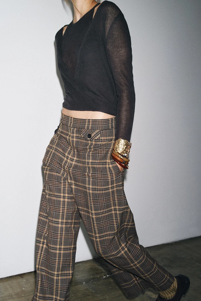 ZW COLLECTION PLAID ANKLE PANTS