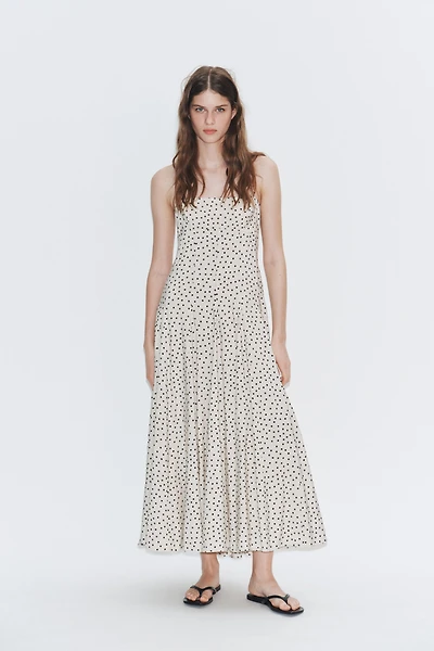 ROBE MI-LONGUE HALTER À POIS