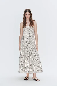 POLKA DOT VOLUME HALTER MIDI DRESS