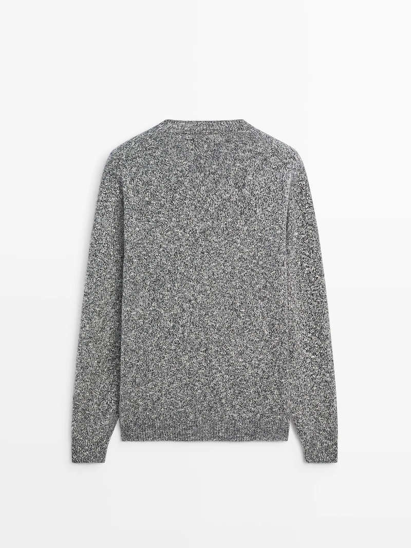 Knit mouliné cotton and wool sweater