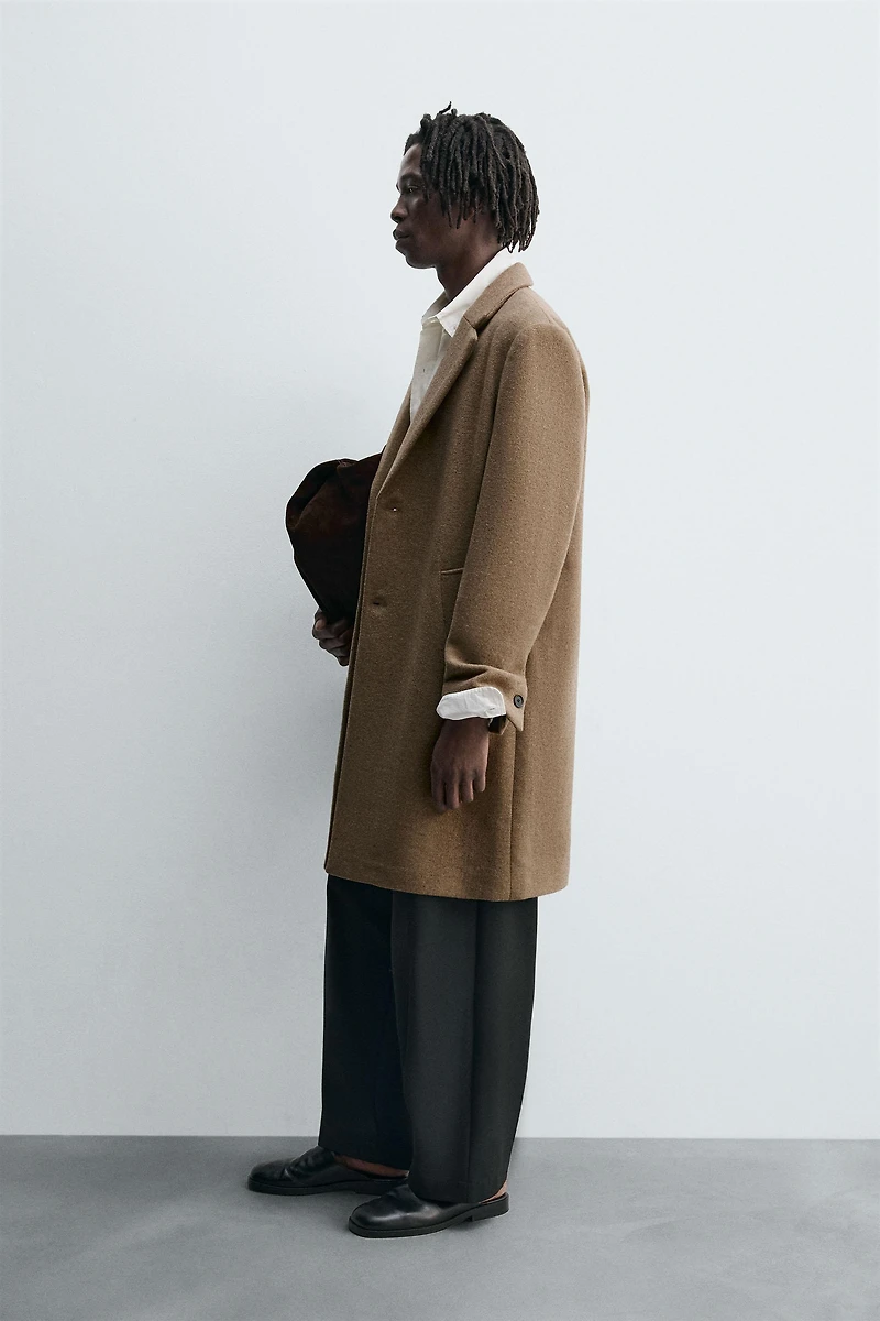 REGULAR FIT WOOL BLEND COAT