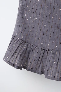DRAPED SEQUIN SKIRT