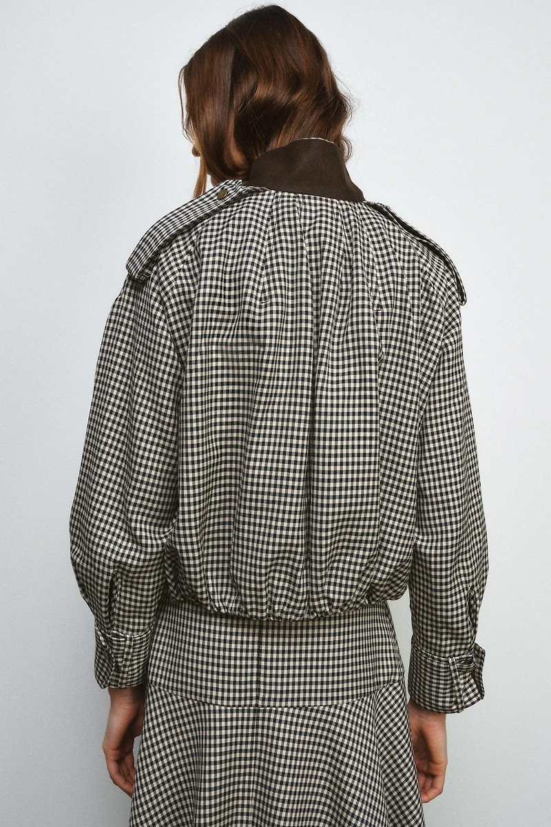 BLOUSON BOMBER À CARREAUX ZW COLLECTION